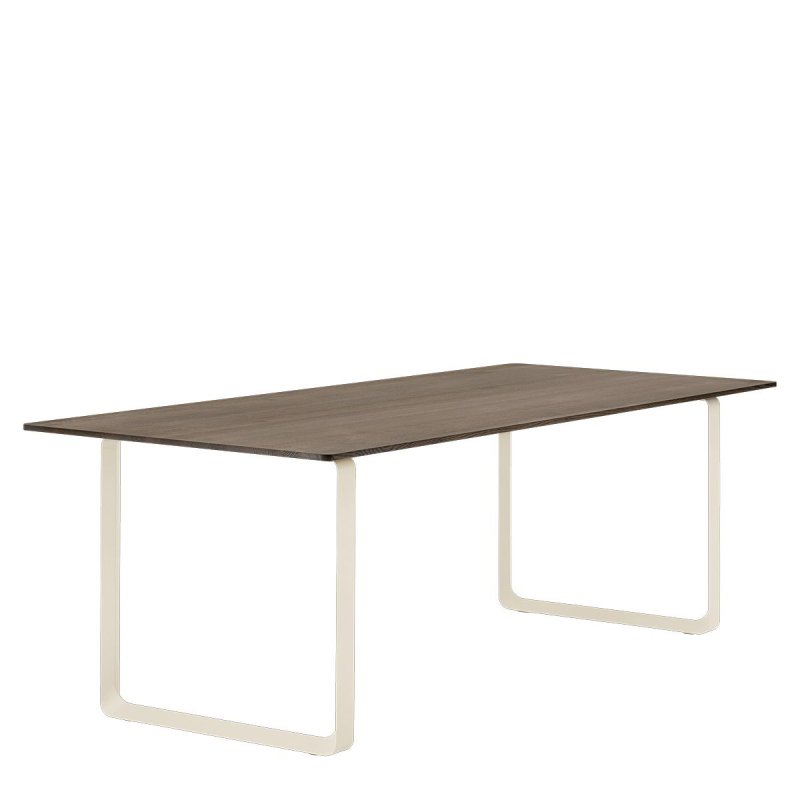 70/70 Eettafel Gerookt Massief Eiken