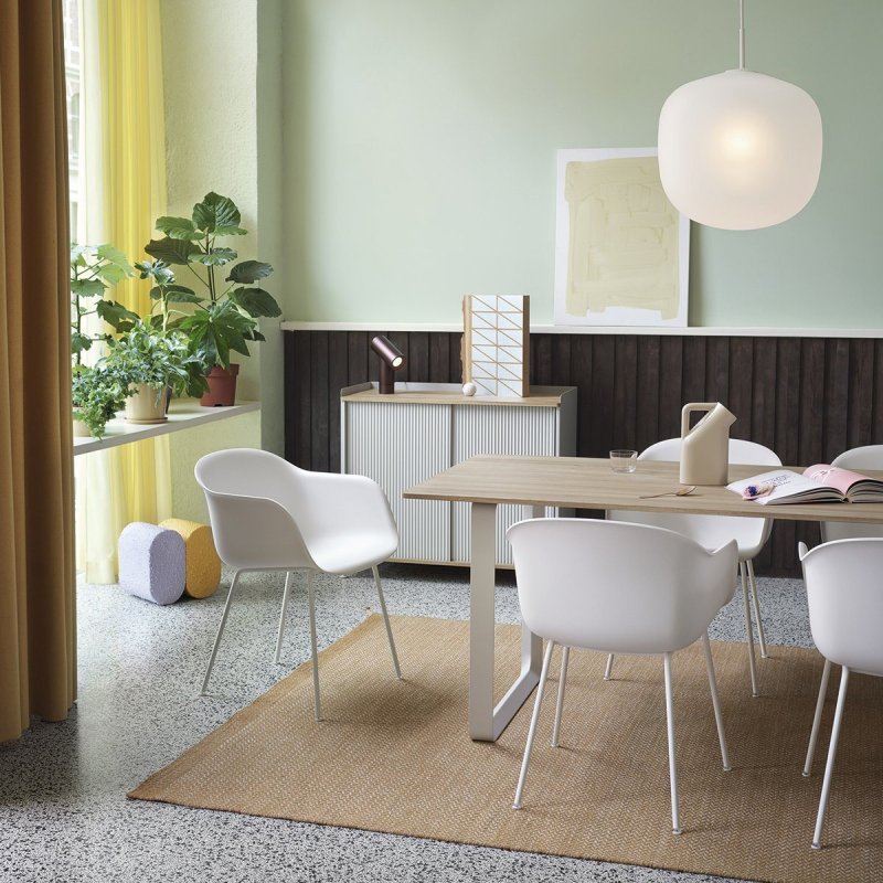 70/70 Eettafel Massief Eiken - Muuto Wit Hout