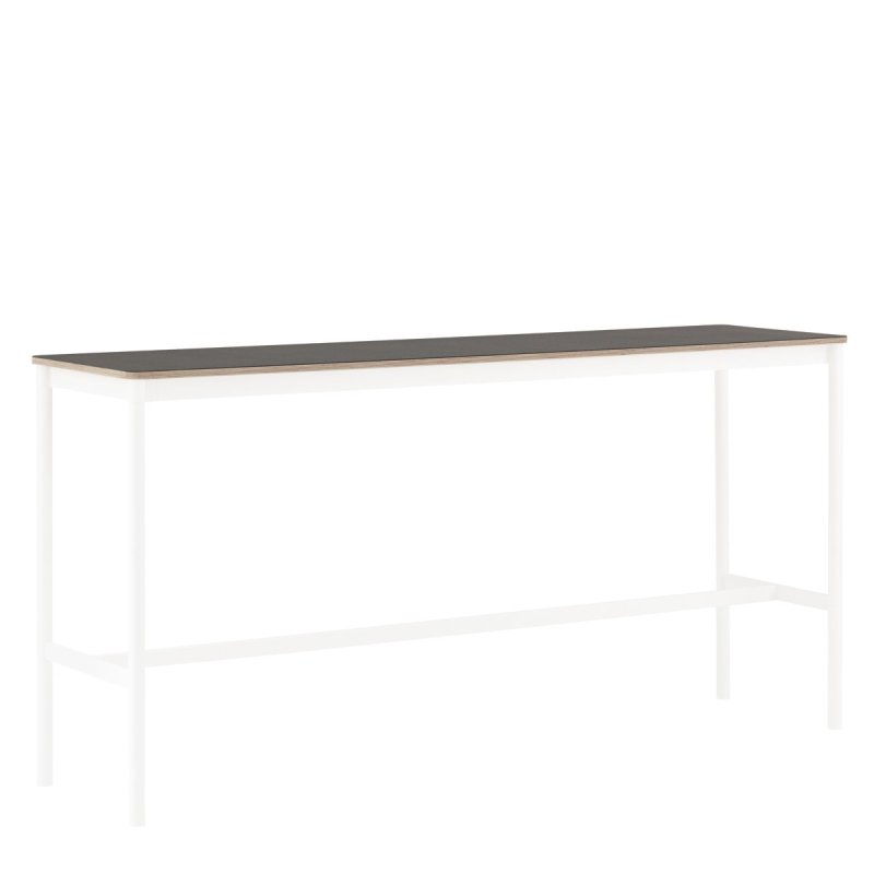 Base High Linoleum / Plywood - Muuto Zwart Metaal