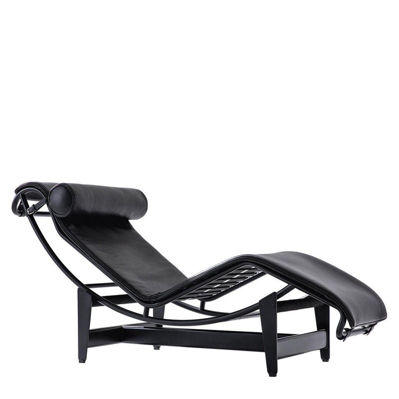 Chaise Longue à Reglage Continu, Noire