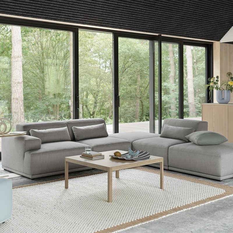 Connect Soft Bank - Corner - Muuto Grijs Stof