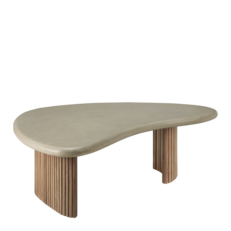 Ethnicraft Boomerang Outdoor Salontafel 90 cm. - Ethnicraft Creme