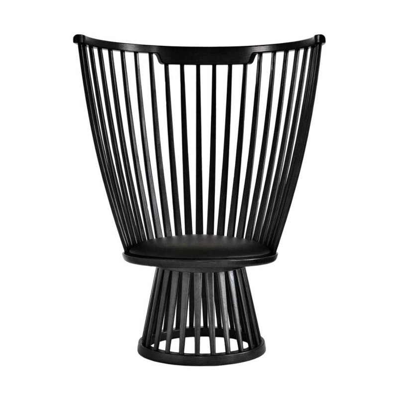 Fan Chair - Zwart - Tom Dixon Zwart Leder