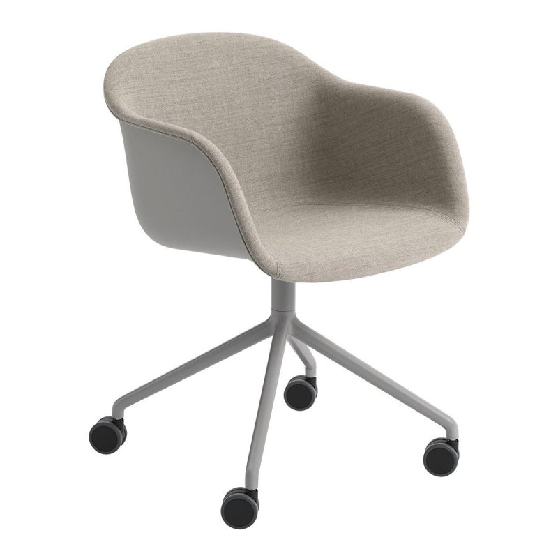 Fiber Armchair - Front Upholstered - Muuto Creme Stof