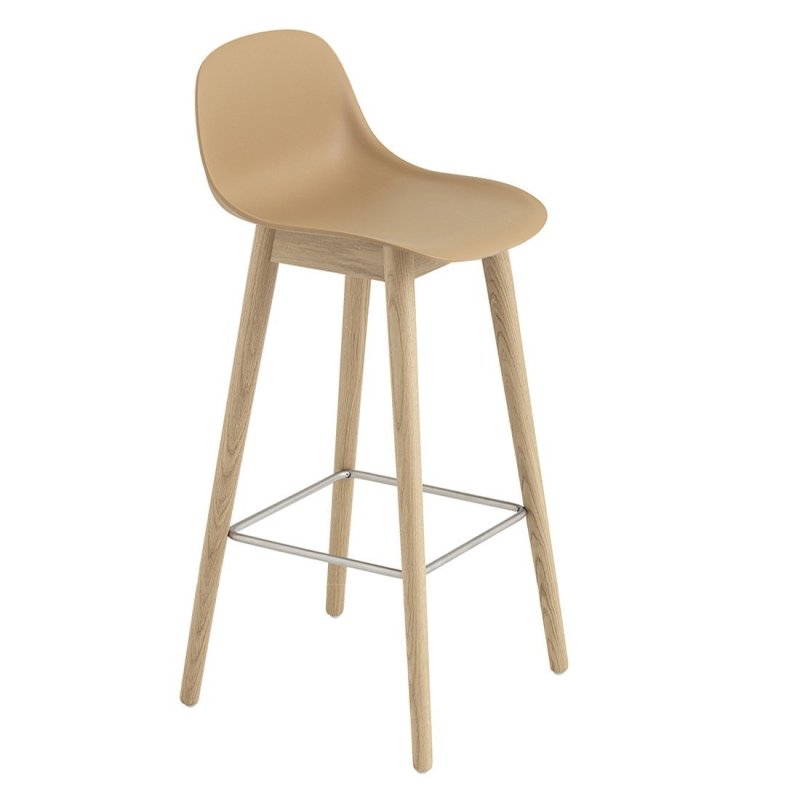 Fiber Barkruk - Houten Onderstel - Muuto Bruin Hout
