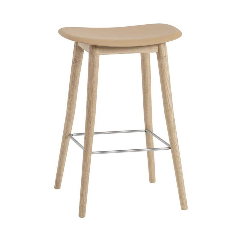 Fiber Barkruk - Houten Onderstel - Muuto Bruin Hout