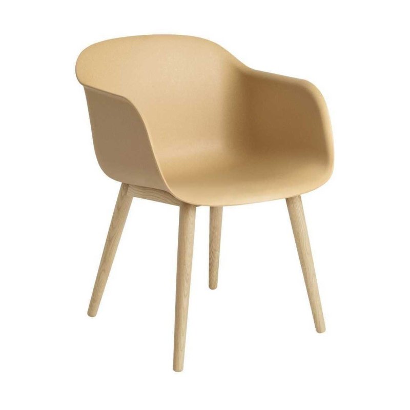 Fiber Chair - Houten Onderstel - Muuto Bruin Kunststof