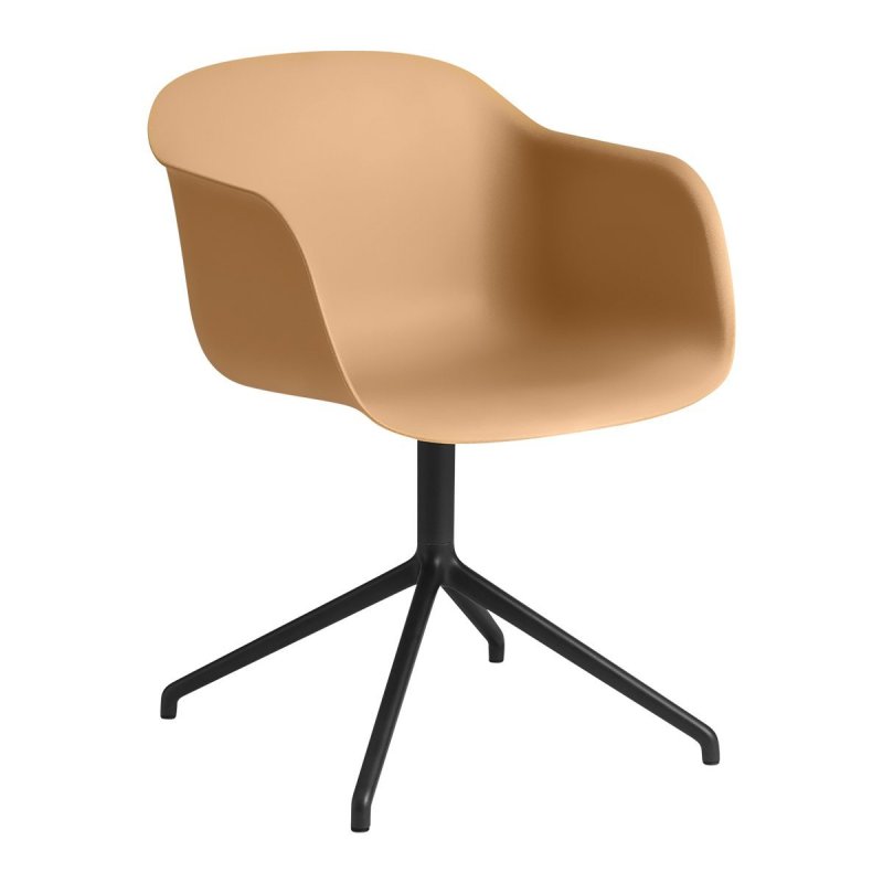 Fiber Chair - Stalen Onderstel - Muuto Bruin Kunststof