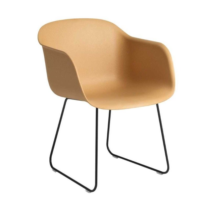 Fiber Chair - Stalen Onderstel - Muuto Bruin Kunststof