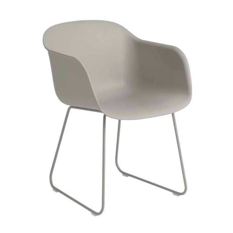 Fiber Chair - Stalen Onderstel - Muuto Grijs Kunststof