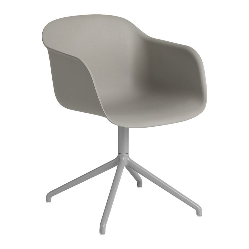 Fiber Chair - Stalen Onderstel - Muuto Grijs Kunststof