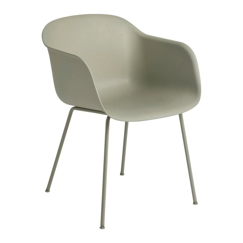Fiber Chair - Stalen Onderstel - Muuto Groen Kunststof