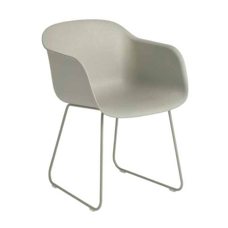 Fiber Chair - Stalen Onderstel - Muuto Groen Kunststof