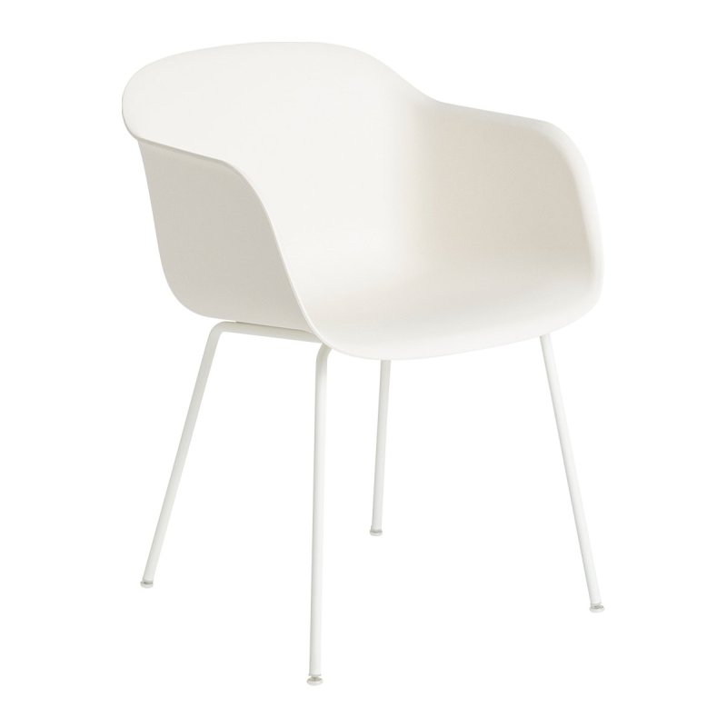 Fiber Chair - Stalen Onderstel - Muuto Wit Kunststof
