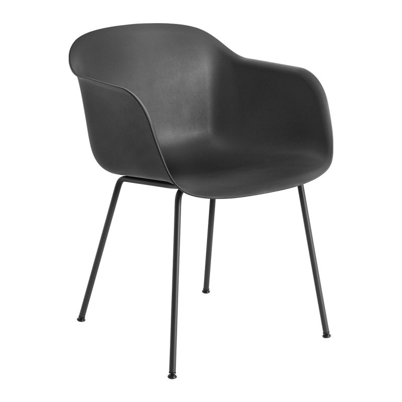 Fiber Chair - Stalen Onderstel - Muuto Zwart Kunststof