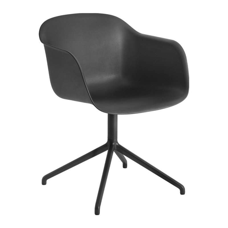 Fiber Chair - Stalen Onderstel - Muuto Zwart Kunststof