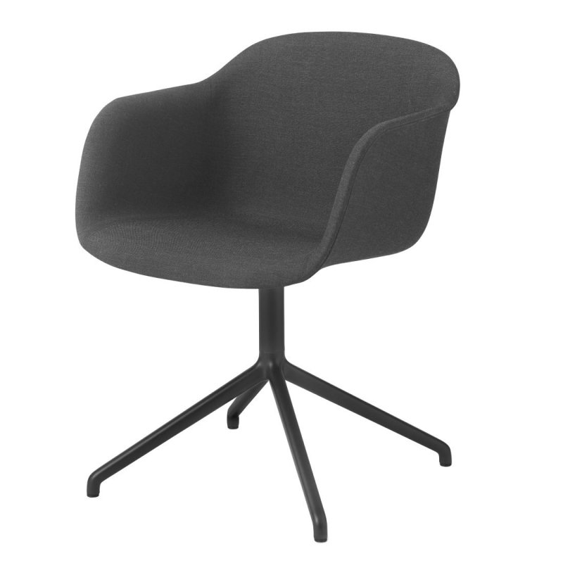Fiber Chair UP - Stalen Onderstel - Muuto Grijs Stof
