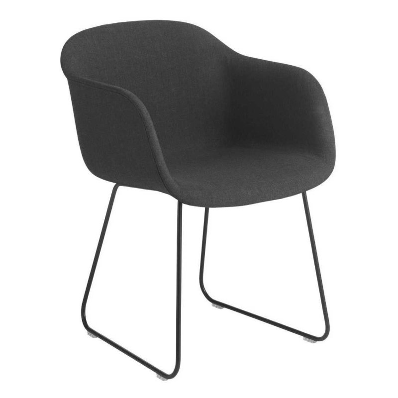 Fiber Chair UP - Stalen Onderstel - Muuto Grijs Stof