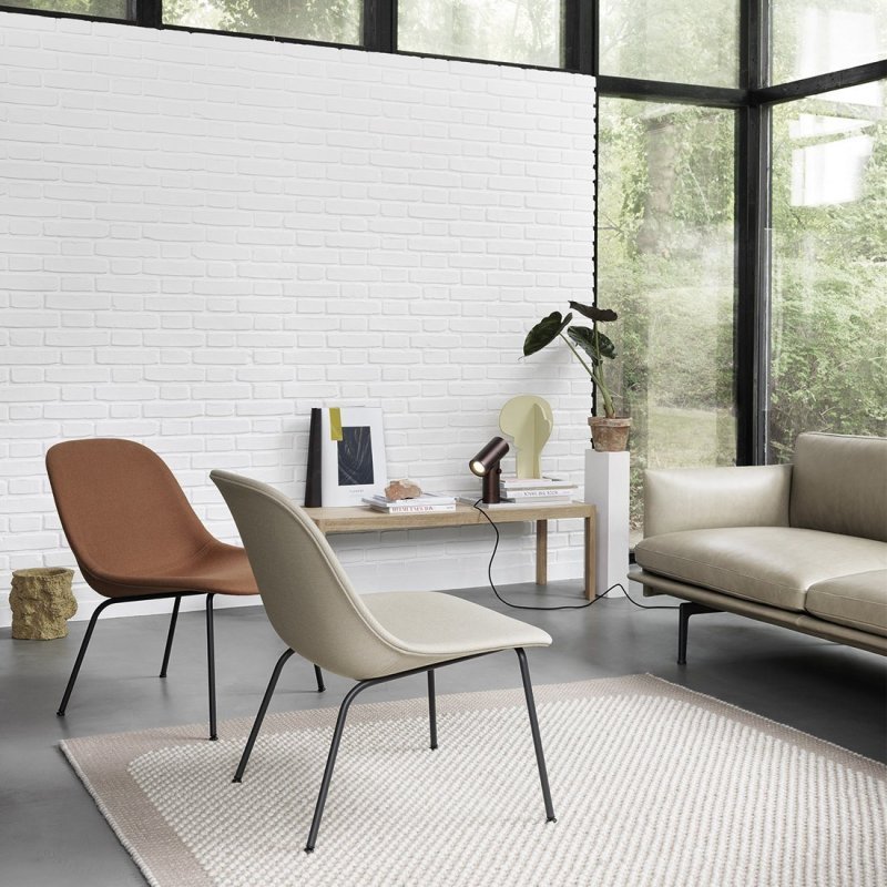 Fiber Fauteuil - Stalen Onderstel - Muuto Bruin Stof