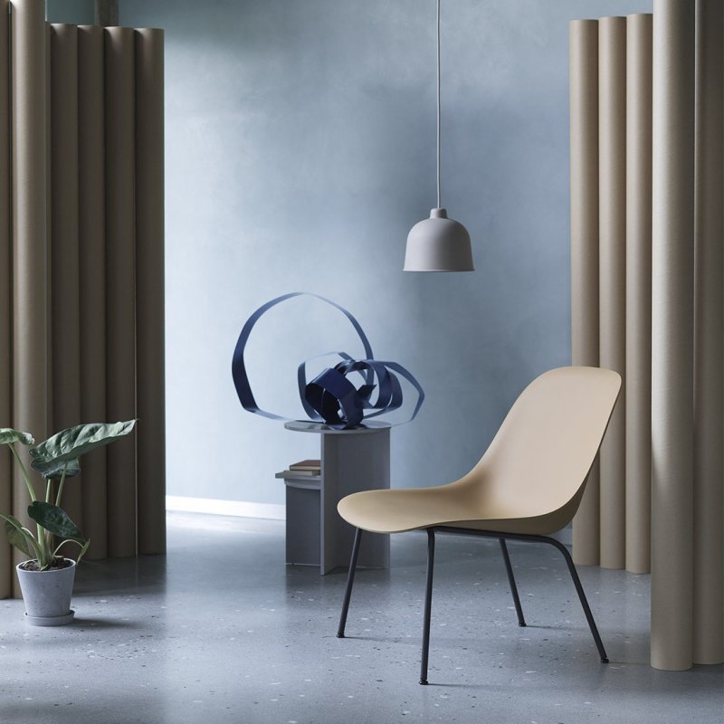 Fiber Fauteuil - Stalen Onderstel - Muuto Creme Kunststof