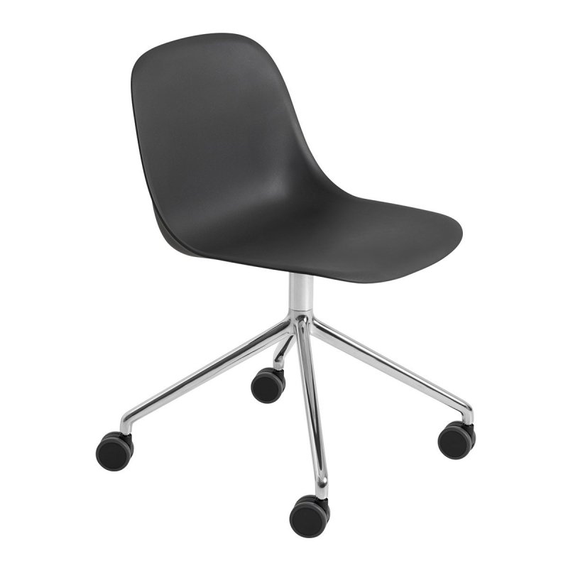 Fiber Side Chair - Muuto Zwart Kunststof
