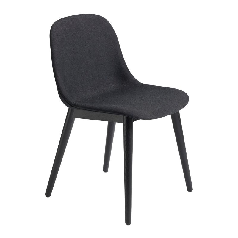Fiber Side Chair Stoel Up - Houten Onderstel - Muuto Zwart Hout