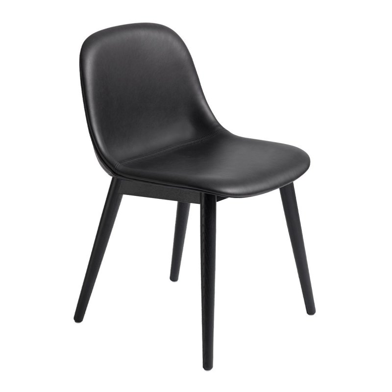 Fiber Side Chair Stoel Up - Houten Onderstel - Muuto Zwart Hout