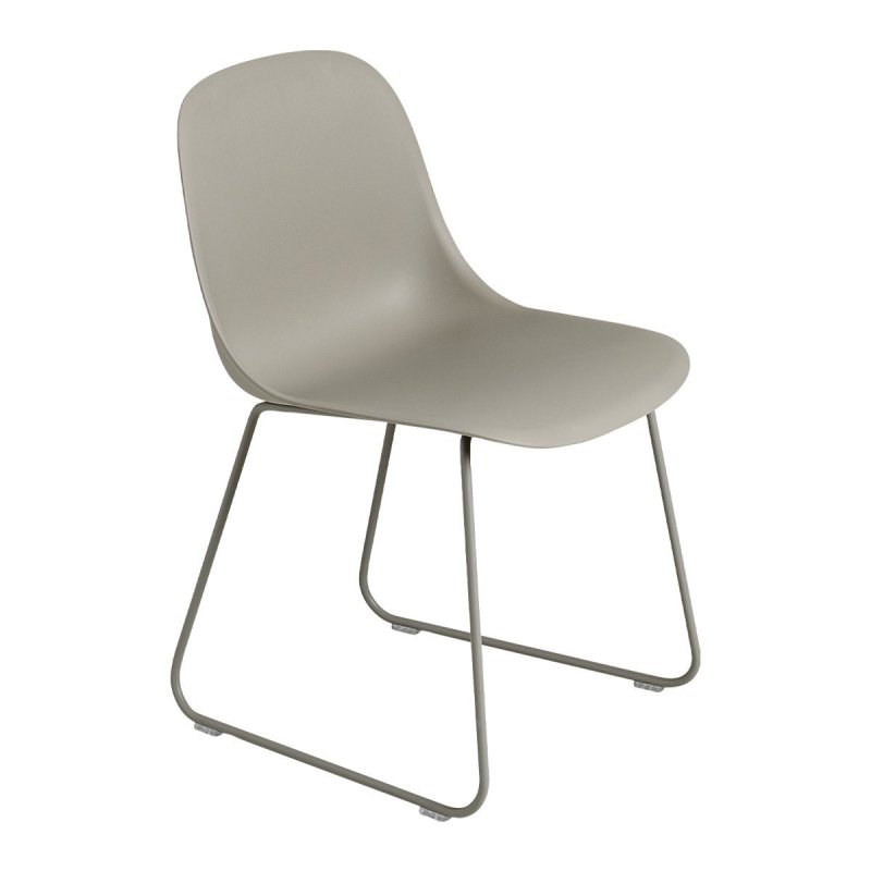 Fiber Side - Stalen Onderstel - Muuto Grijs Kunststof