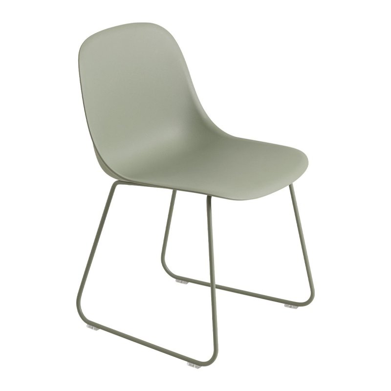 Fiber Side - Stalen Onderstel - Muuto Groen Kunststof