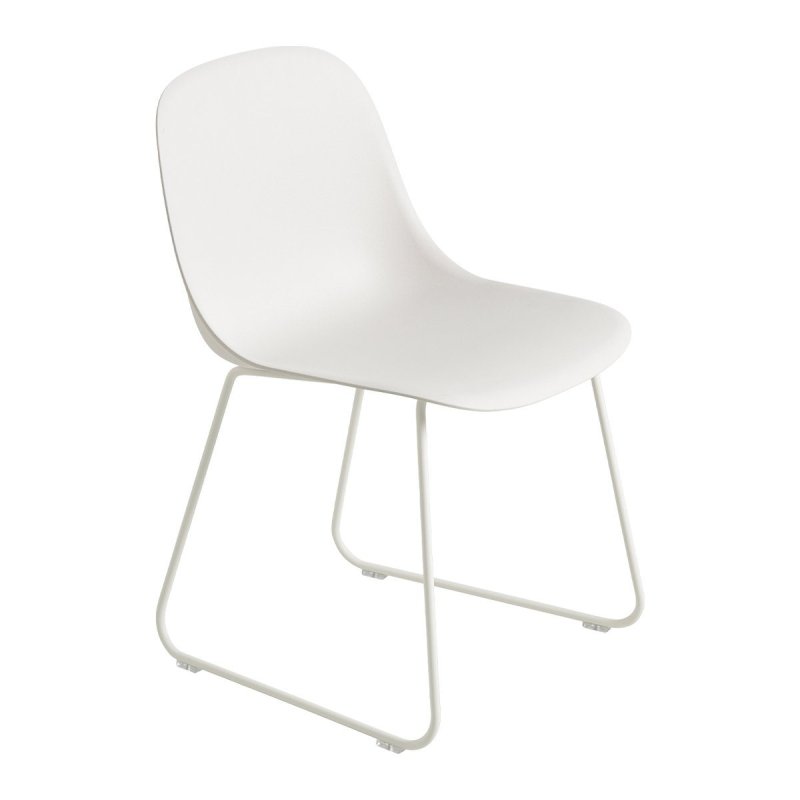 Fiber Side - Stalen Onderstel - Muuto Wit Kunststof
