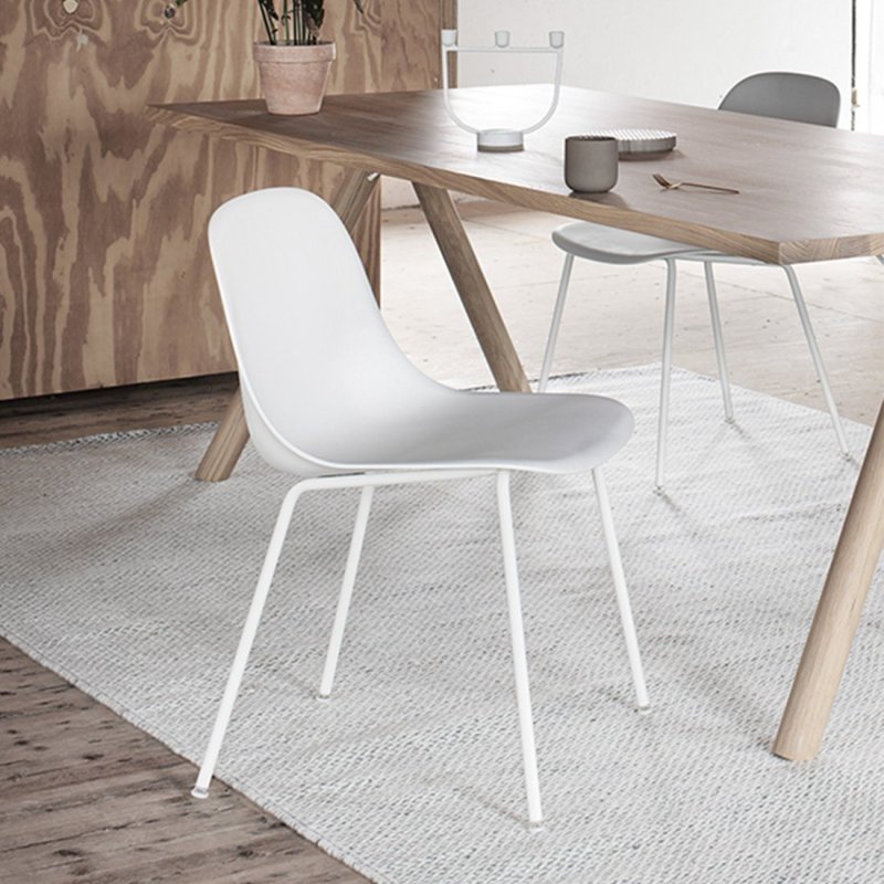 Fiber Side - Stalen Onderstel - Muuto Wit Kunststof