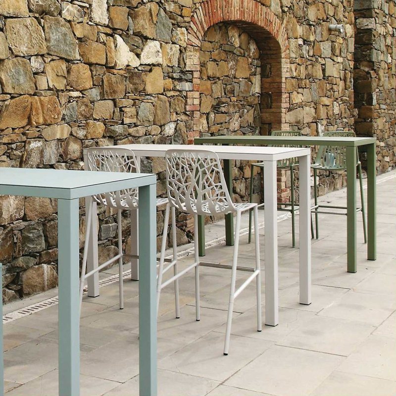 Forest Barkruk Hoge Rug - Fast Wit Metaal