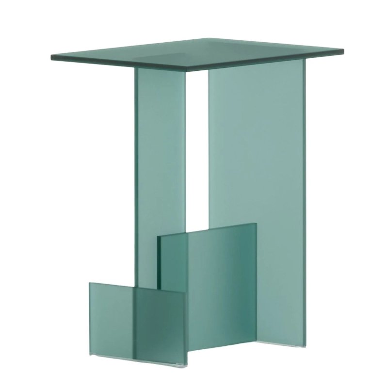 Glas Italia - Kazimir KAZ10 Bijzettafel Cristallo Acidato Bifacciale Verde - Glas Italia Groen