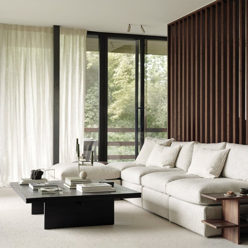 Grooves Salontafel - l. 140 x b. 110 x h. 34 cm. - Ethnicraft Zwart Hout