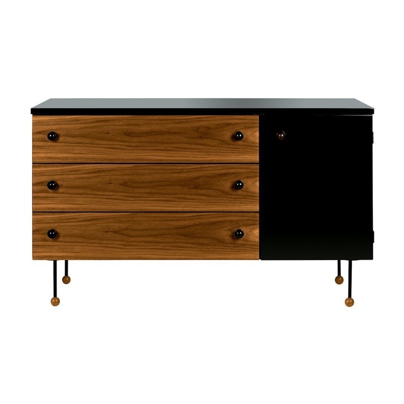 Grossman Dressoir, 3 laden - Gubi Bruin Hout