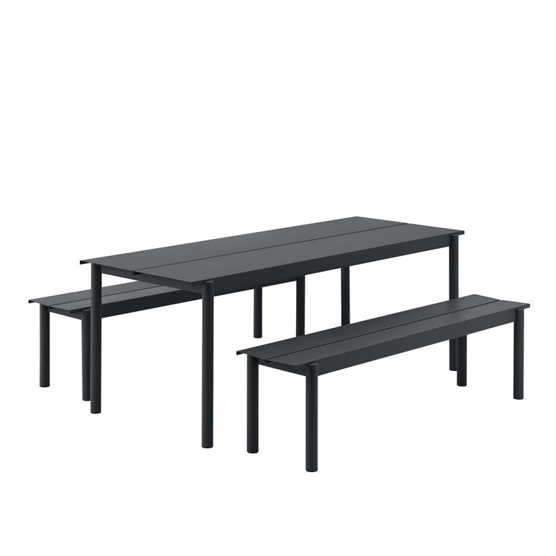 Linear Steel Bank - Muuto Zwart Metaal