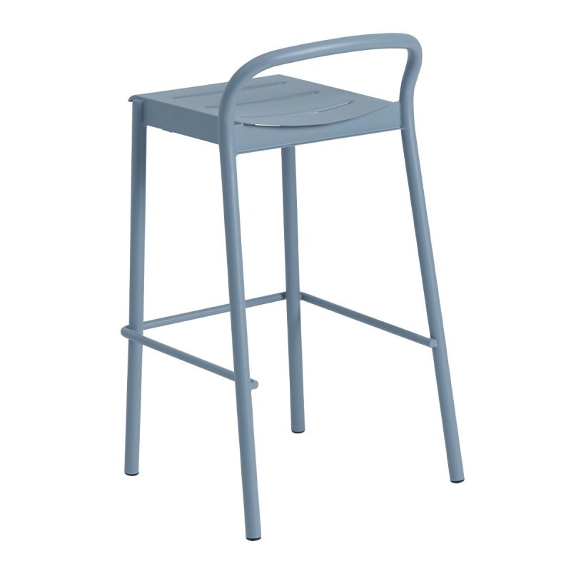 Linear Steel Barkruk - Muuto Blauw Metaal