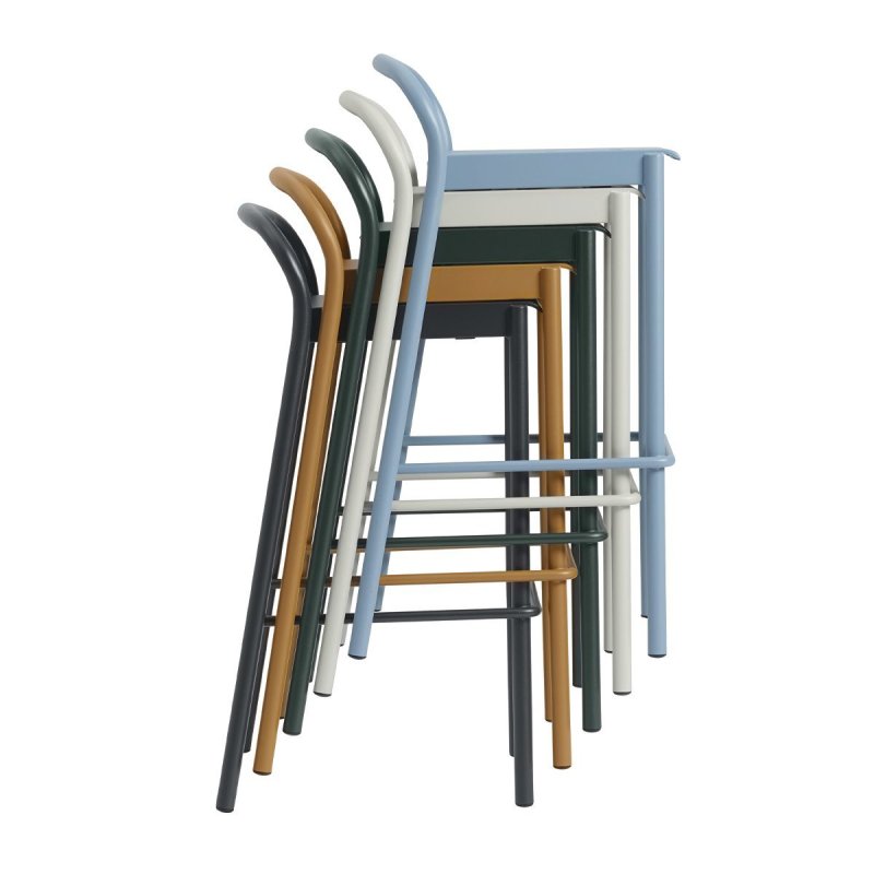 Linear Steel Barkruk - Muuto Oranje Metaal