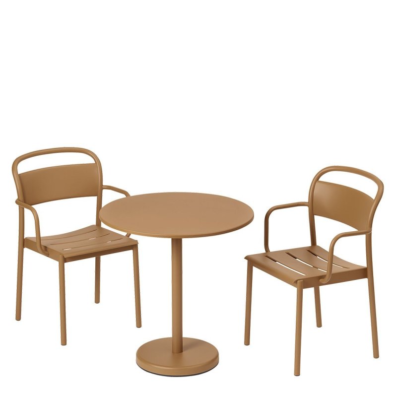 Linear Steel Café Tafel - Muuto Oranje Metaal