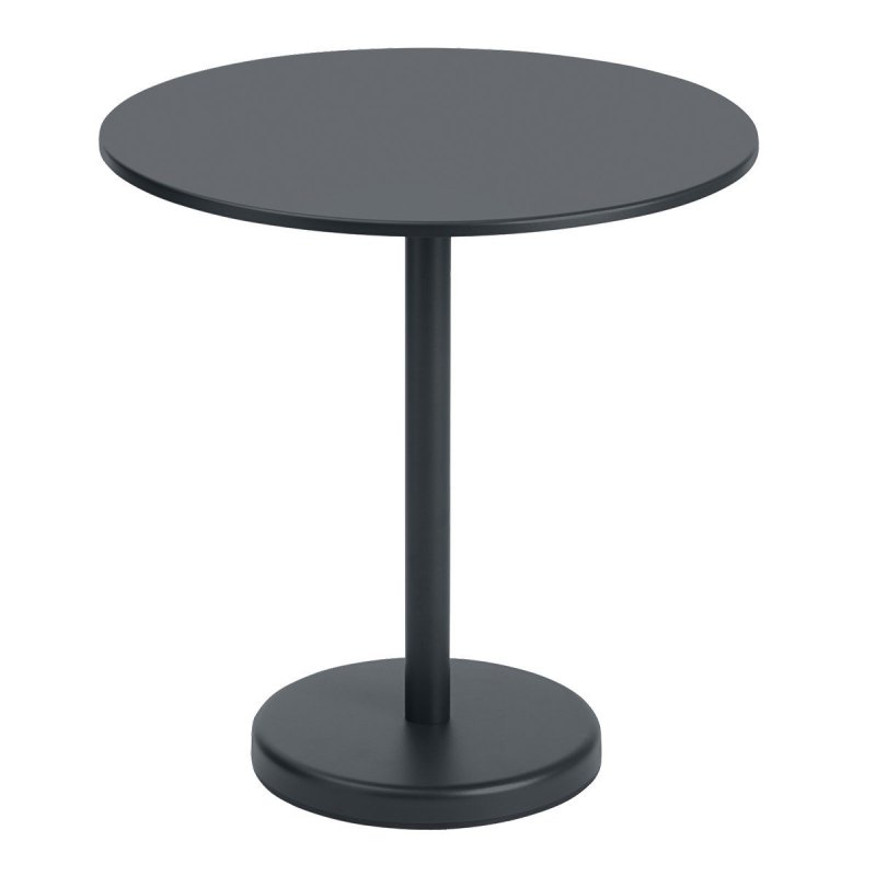 Linear Steel Café Tafel - Muuto Zwart Metaal