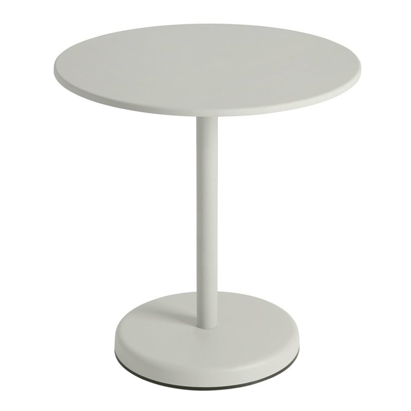 Linear Steel Café Tafel Rond - Muuto Grijs Metaal
