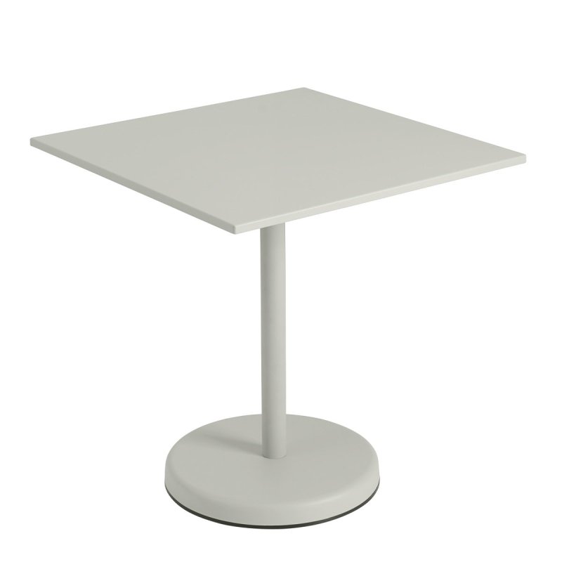 Linear Steel Café Tafel Vierkant - Muuto Grijs Metaal