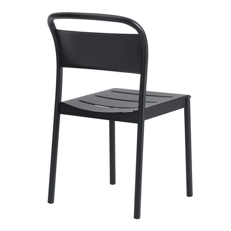 Linear Steel Stoel - Muuto Zwart Metaal