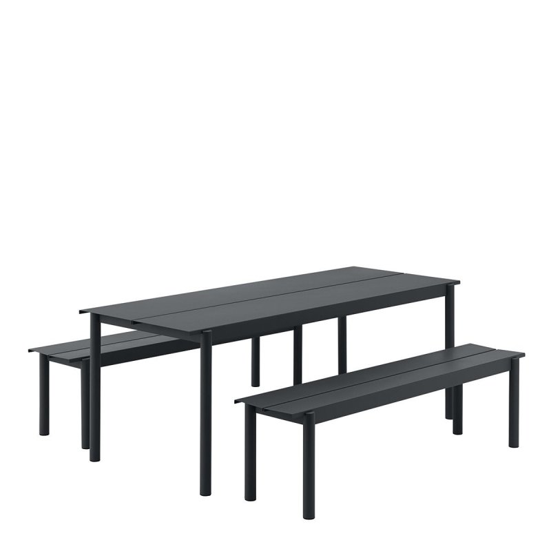 Linear Steel Tafel - Muuto Zwart Metaal