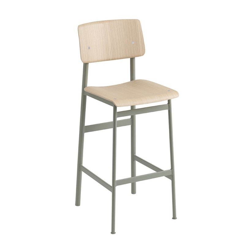 Loft Barkruk - 75 cm. - Muuto Groen Hout