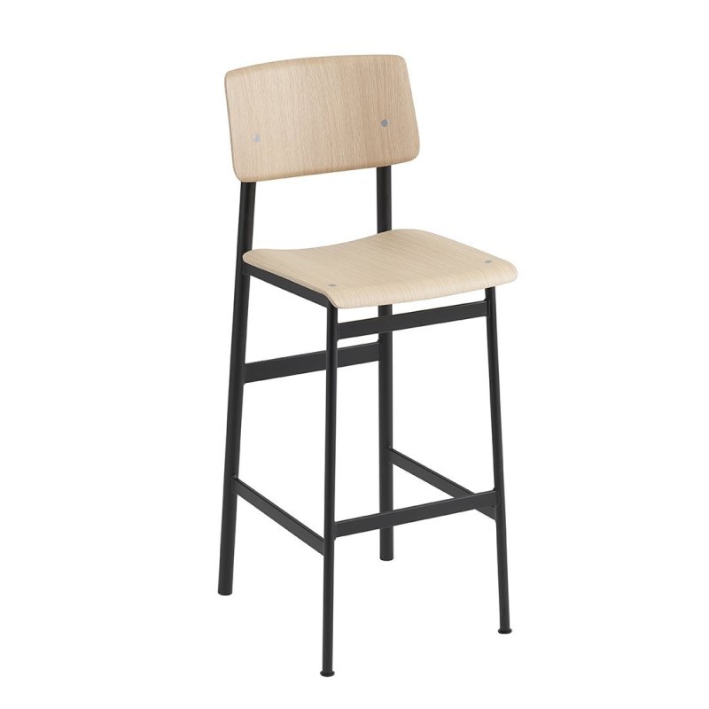 Loft Barkruk - 75 cm. - Muuto Zwart Hout