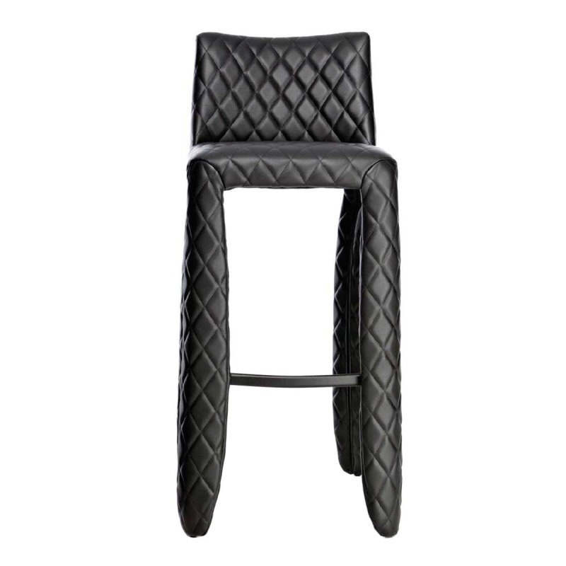 Monster Barkruk Hoog - Moooi Zwart Leder