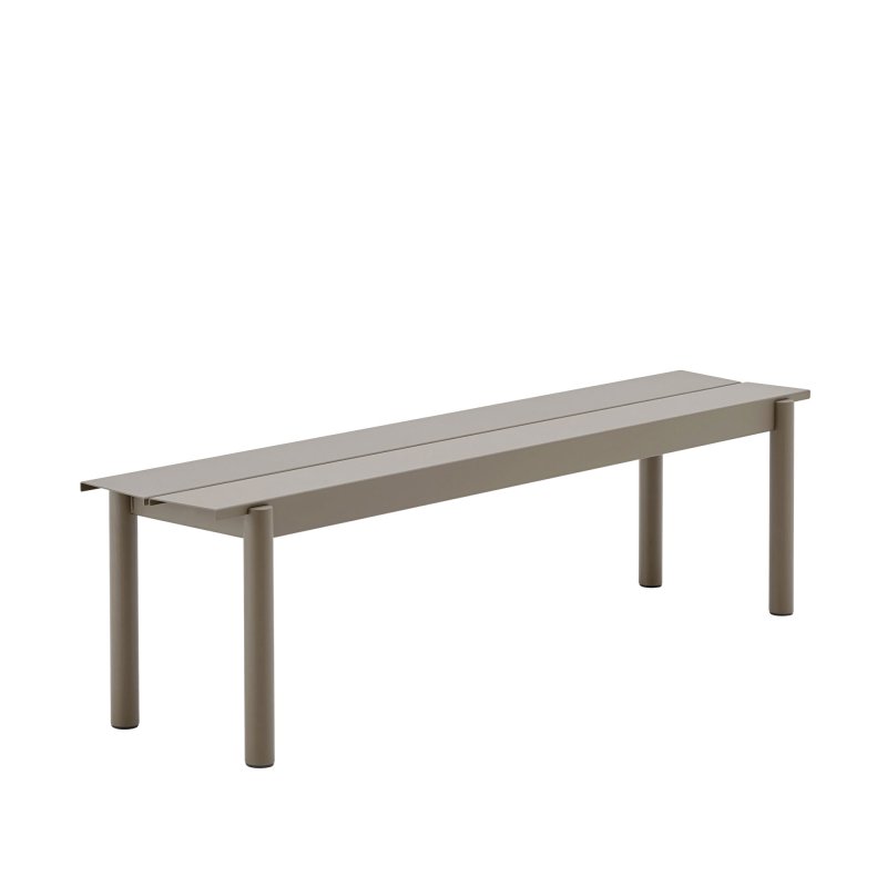 Muuto - Linear Steel Bench Taupe 170 x 34 cm.