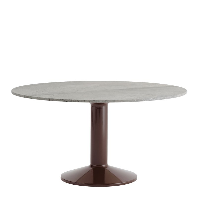 Muuto - Midst Eettafel Grey Marble Dark Red Ø 140 cm.