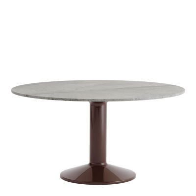 Muuto - Midst Eettafel Grey Marble Dark Red Ø 140 cm.